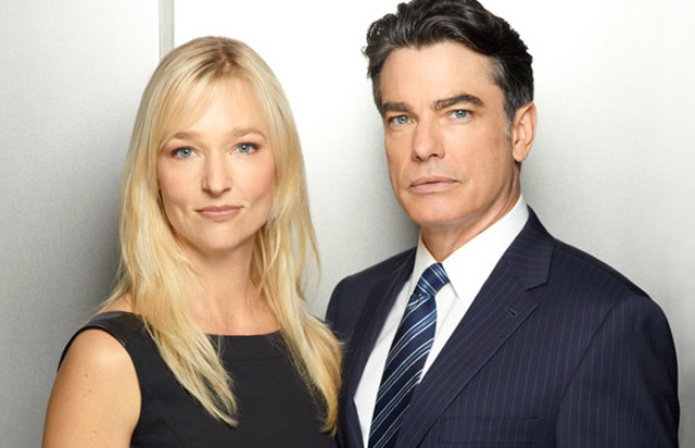 Most Popular Couple, CIA Yearbook: Kari Matchett (Joan) and Peter Gallagher (Arthur) in ‘Covert Affairs’